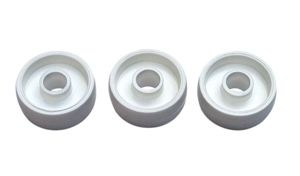 Tre ruote di ricambio bianche per aspirafango Fairlocks, modello Pack F.