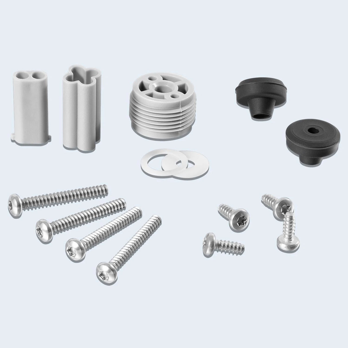 Varie viti e componenti in plastica per robot piscina Hayward, modello RCX50061.