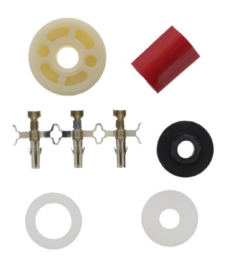 Kit connessione cavo/motore 3 pin per robot piscina Maytronics Dolphin, vari componenti mostrati.