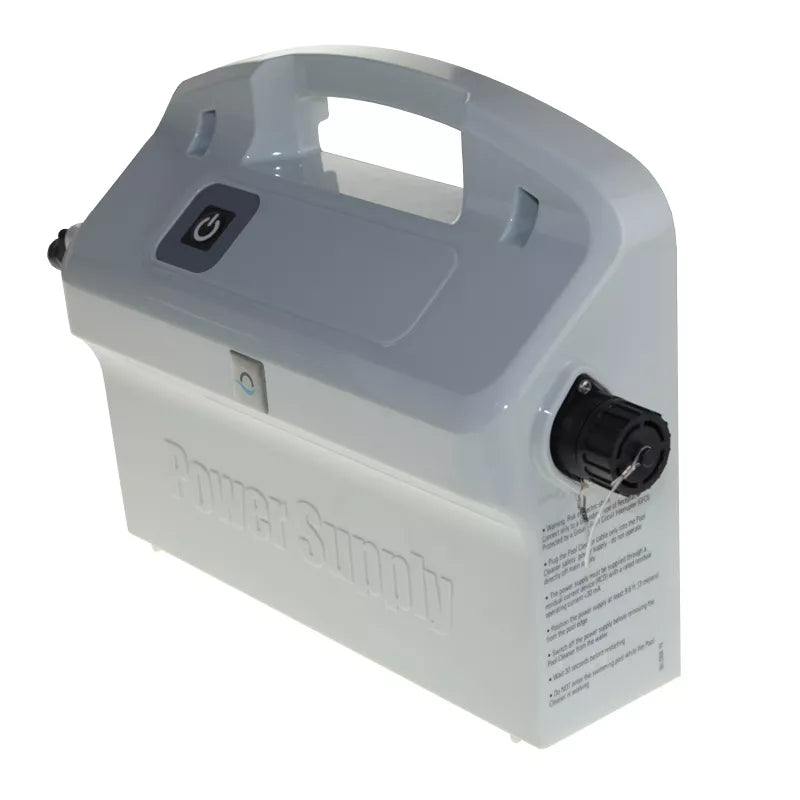Trasformatore di alimentazione per robot piscina Maytronics Dolphin, colore grigio, con maniglia.