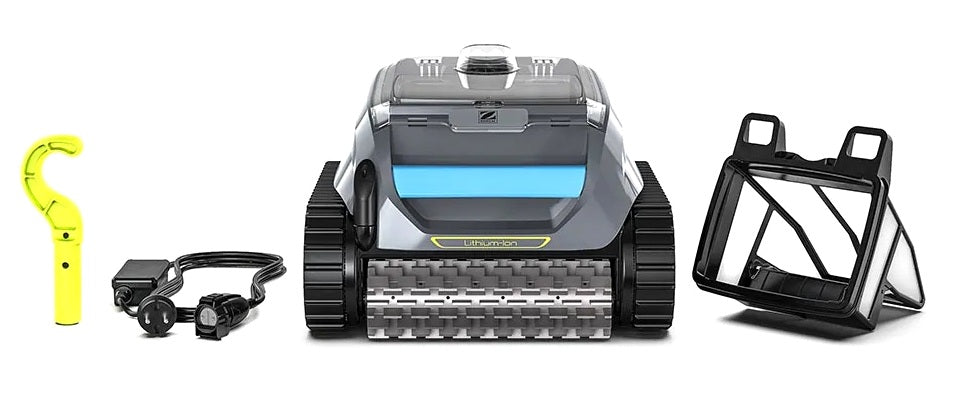 Robot piscina Zodiac Freedom OF 42 iQ, cordless, con accessori, adatto a fondo e pareti fino a 10 metri.