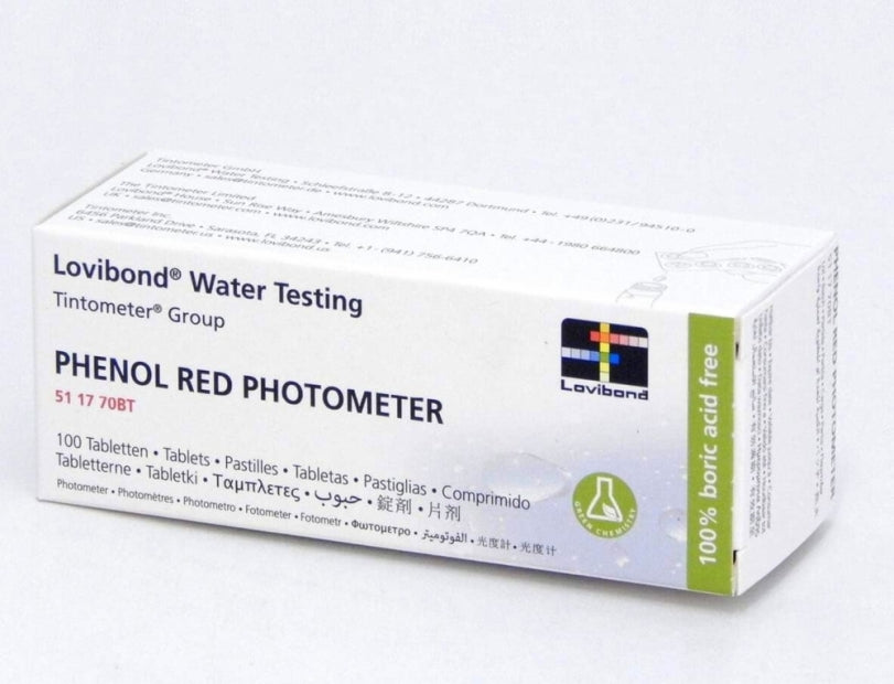 100 Pastiglie Reagenti PH RED PHENOL Lovibond per Misurazione del PH per Fotometro Elettronico