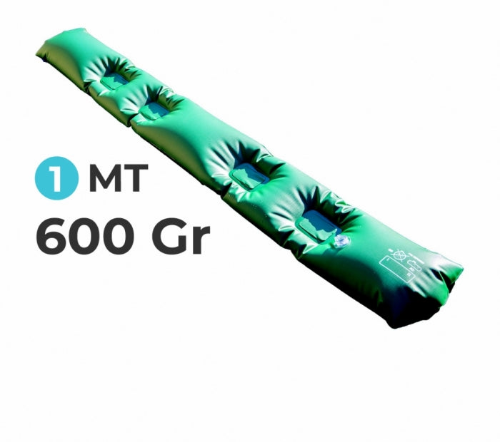 Tubolare AntiVento AntiRibaltamento Perimetrale Rinforzato in PVC Verde per Telo di Copertura Invernale per Piscina - Lunghezza MT. 1 da 600 Gr / Mq - 2 TermoSaldature - MADE IN ITALY