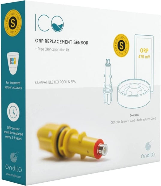 Sonda Sensore Plug & Play ORO GOLD - ORP / REDOX / SALE per Isolotto Tecnologico Ondilo ICO - Rilevatore Parametri Ph + Cloro + Sale + Bromo + Temperatura Acqua Piscina Tramite Bluetooth & WiFi
