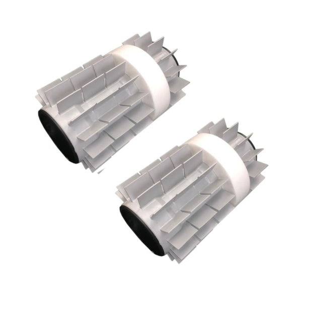 2 Spazzole PVC Termofuse Posteriori Corte Combinate Grigie con Anelli Wonder per Robot Piscina Maytronics Dolphin E60i / Poolstyle60i / M600 - M700 / Zenit60 & 70