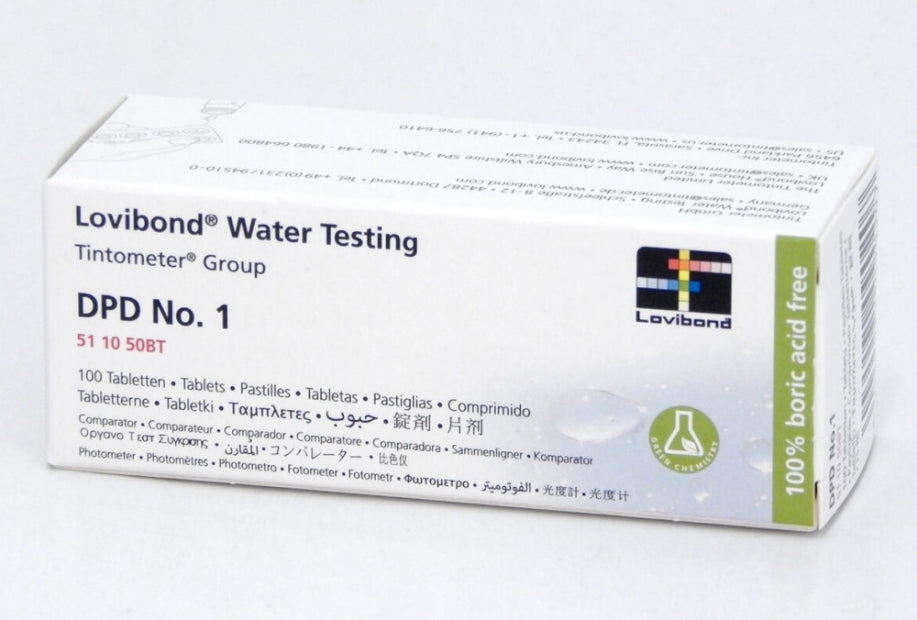 100 Pastiglie Reagenti DPD1 Lovibond per Misurazione Cloro Libero per Fotometro Elettronico