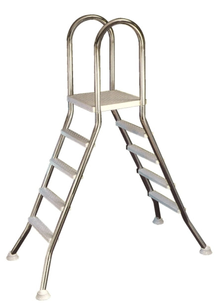Scaletta di Risalita Flexinox Grand Comfort per Piscina Fuoriterra in Acciaio Inox AISI 304 - diam 43 mm con finitura lucida - 5 Gradini