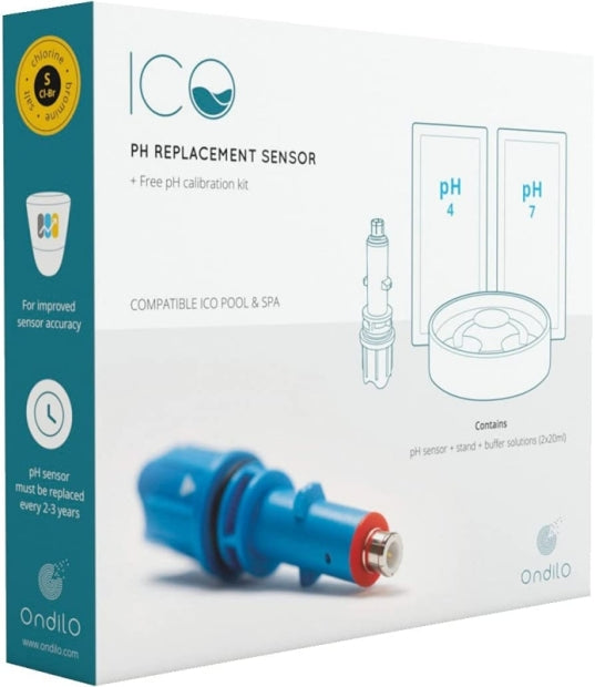 Sonda Sensore Plug & Play Blu PH per Isolotto Tecnologico Ondilo ICO Pool & ICO SPA - Rilevatore Parametri Ph + Cloro + Sale + Bromo + Temperatura Acqua Piscina Tramite Bluetooth & WiFi