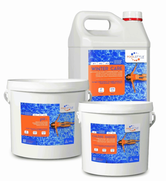 Poolstyle Kit Prodotti Chimici Piscina Fino a 200 MC per Chiusura Invernale - Alta Qualità - var 65202263bcf7f