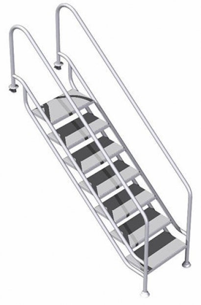 Scaletta Piscina con Accesso Facilitato per Diversamente Abili in Acciaio Inox AISI 316 - Profondità Cm 135 a 159 - Compatibile con Elettrolisi al Sale