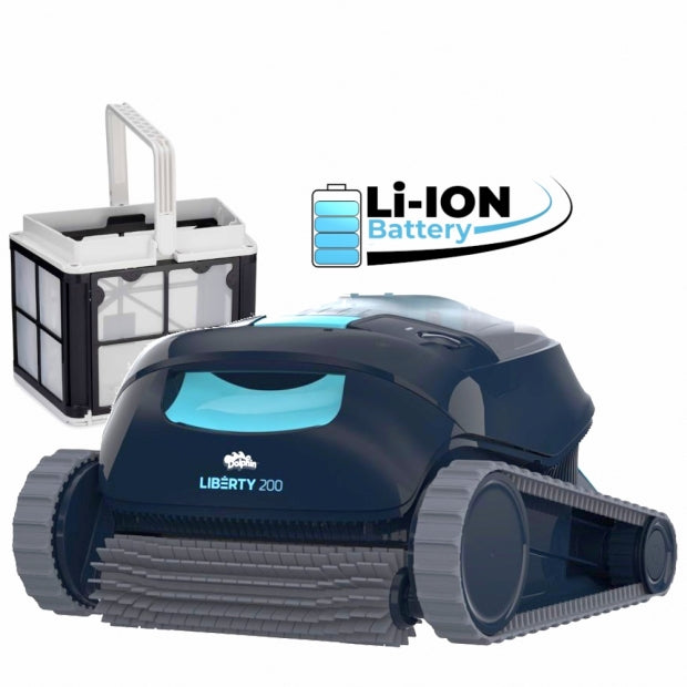 Dolphin Liberty 200 Cordless - Robot Pulitore a Batteria al Litio per Piscina fino a 10 Mt - FONDO + PARETI - NOVITA' 2023