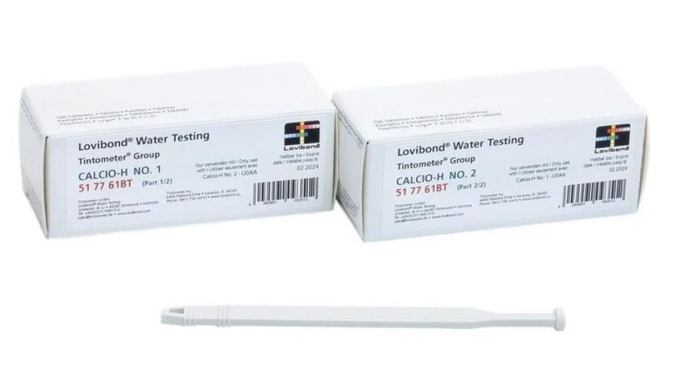 COMBIPACK (H1 + H2) 100 + 100 Pastiglie Reagenti TH Calcio per Analisi Durezza Acqua Piscina Lovibond per Fotometro Elettronico