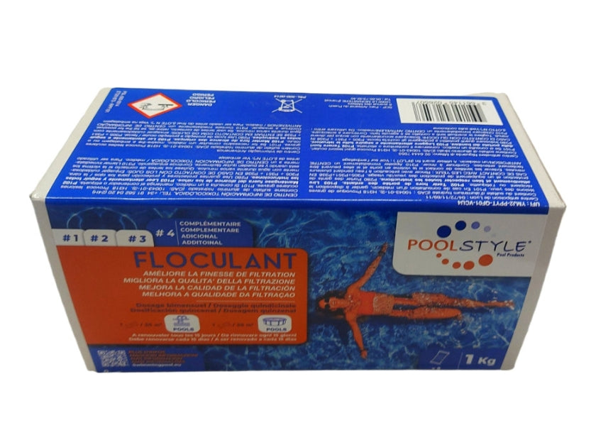 Poolstyle Flocculante Chiarificante in Calze per Cestello Skimmer o PreFiltro 8x125 Gr - Kg. 1 - Prodotto Chimico per Piscina - Alta Qualità