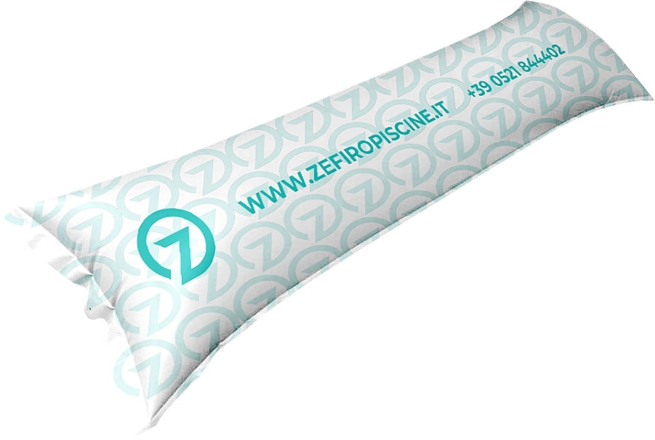 Cuscino Gonfiabile ad Aria Galleggiante Anti Ristagno Zefiro Air Rettangolare per Sollevamento Telo di Copertura Piscina - Cm 140x45 con 2 Passacorda - ALTA QUALITA' MADE IN ITALY