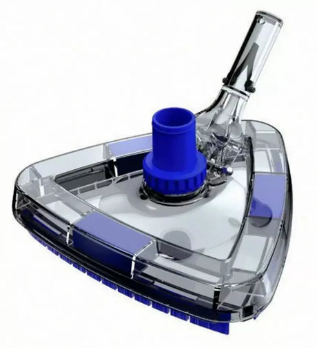 Aspirafango triangolare Super Pro Vac con setole blu per pulizia piscina.