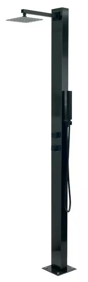 Doccia Piscina in Acciaio Inox AISI 316L CRM Black Nero con Miscelatore & Doccino