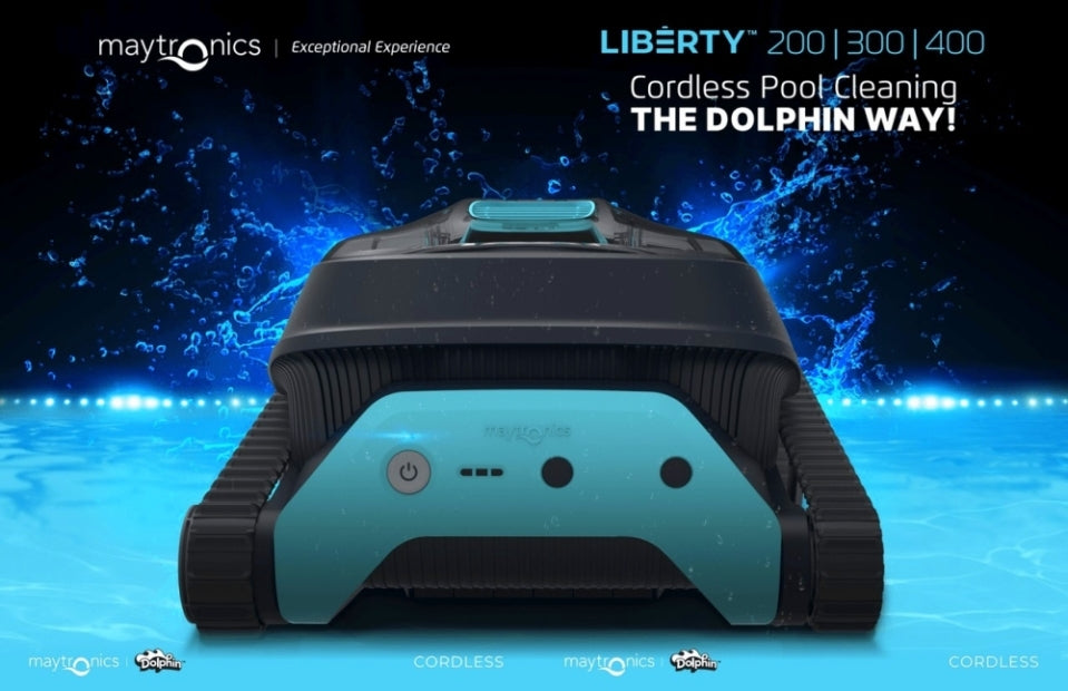 Dolphin Liberty 200 Cordless - Robot Pulitore a Batteria al Litio per Piscina fino a 10 Mt - FONDO + PARETI - NOVITA' 2024