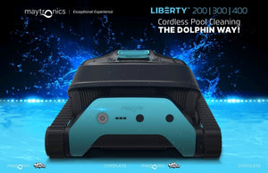 Dolphin Liberty 200 Cordless - Robot Pulitore a Batteria al Litio per Piscina fino a 10 Mt - FONDO + PARETI - NOVITA' 2024