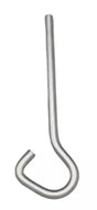 Picchetto a P in acciaio inox, 29,7 cm, per fissare teli di copertura invernale su solarium e giardini.