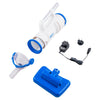 Aspiratore WaterTech Pool Blaster IVAC 250 con accessori e caricatore su sfondo bianco.