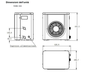Poolstyle Mini Pompa di Calore 3 Kw ad Alto Rendimento per Piscine Fuoriterra Max 20 M³ - Controller LED - Refrigerante R32 - USATO 1 VOLTA