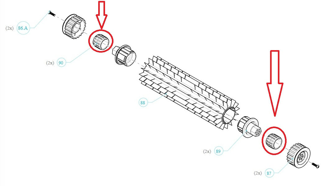 Boccola Spazzola Posteriore Robot Piscina Maytronics Dolphin SX 30 – SX 40 / E30 - E35 - E40 - E50 - E60 / Z1b - Z2c - Z3i / S300 - S300i – S400 / Poolstyle 30 – 35 – 35i – 40 – 50 – 60 / Zenit 55 – 60 – 70 / Supreme M600 – M700 / 9983115