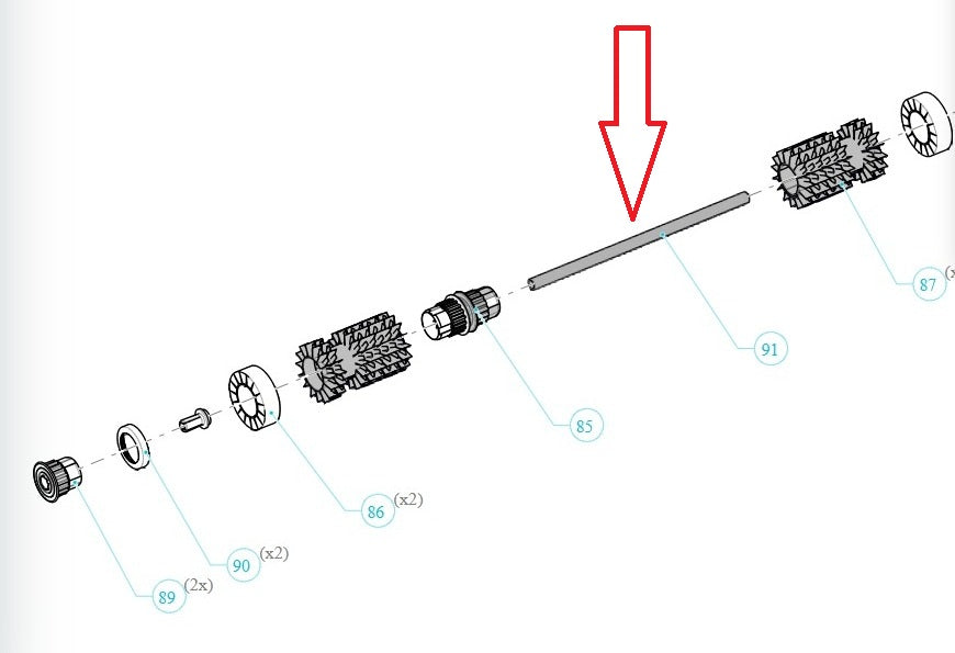 Tubo di Rinforzo in Plastica Spessore Rulli Spazzole per Robot Piscina Maytronics Dolphin Dynamic Pro X2 / 6101916