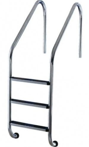 Scaletta di Risalita Modello Arco per Piscina Bordo Sfioro in Acciaio Inox AISI 316 - 5 Scalini - Compatibile con Elettrolisi al Sale  