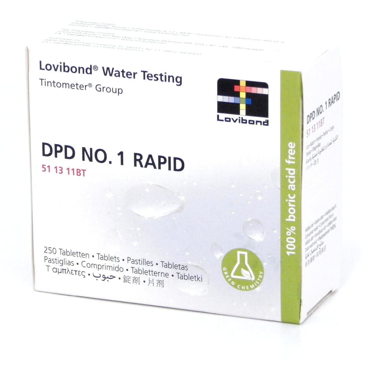 250 Pastiglie Reagenti DPD1 RAPID Lovibond per Misurazione Cloro Libero per Test Manuali - Dissoluzione Rapida