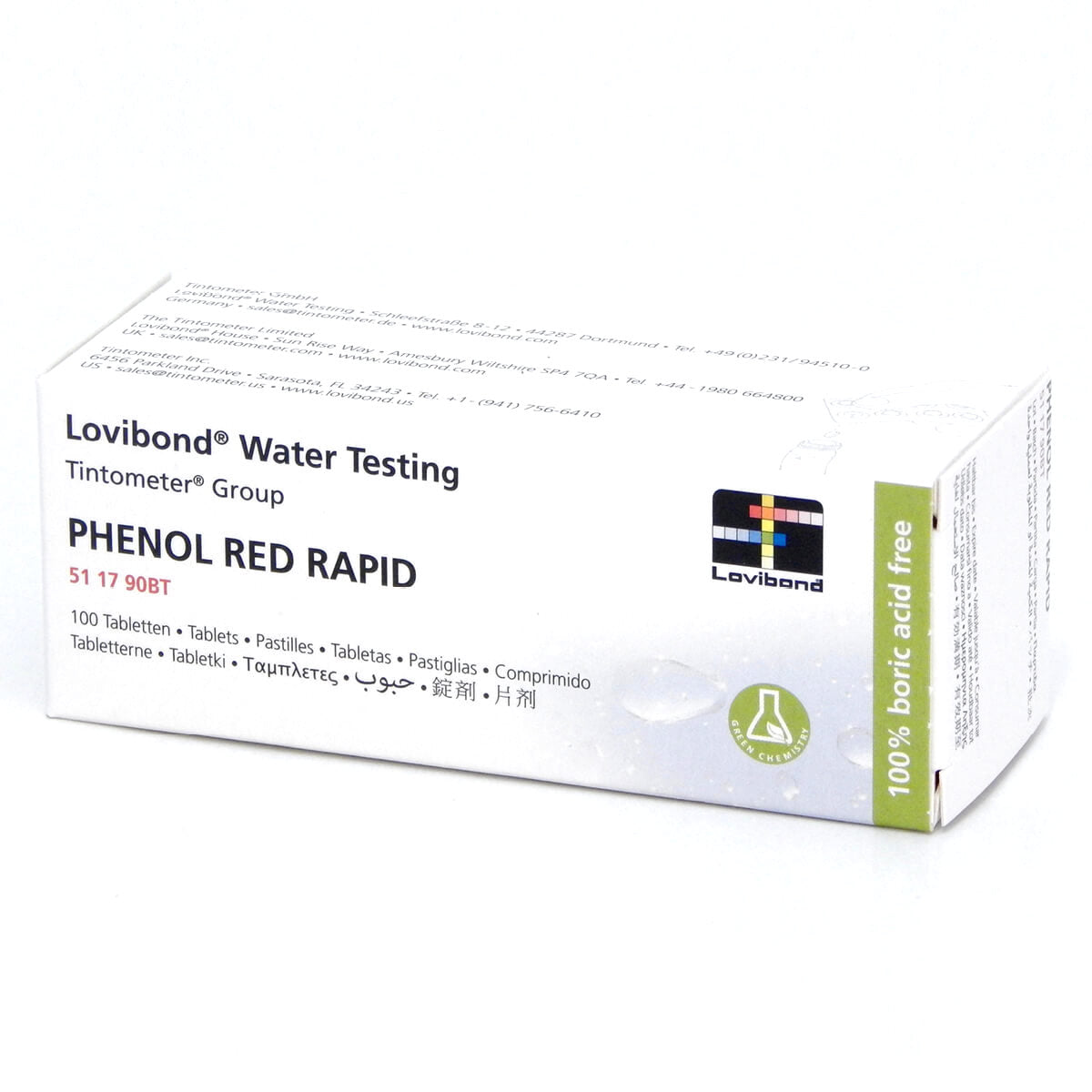 100 Pastiglie Reagenti PH RED PHENOL RAPID per Misurazione del PH per Test Manuali - Dissoluzione Rapida