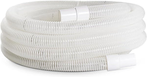 Tubo spiralato galleggiante per piscina con terminali girevoli, diametro 38 mm, lunghezza variabile.