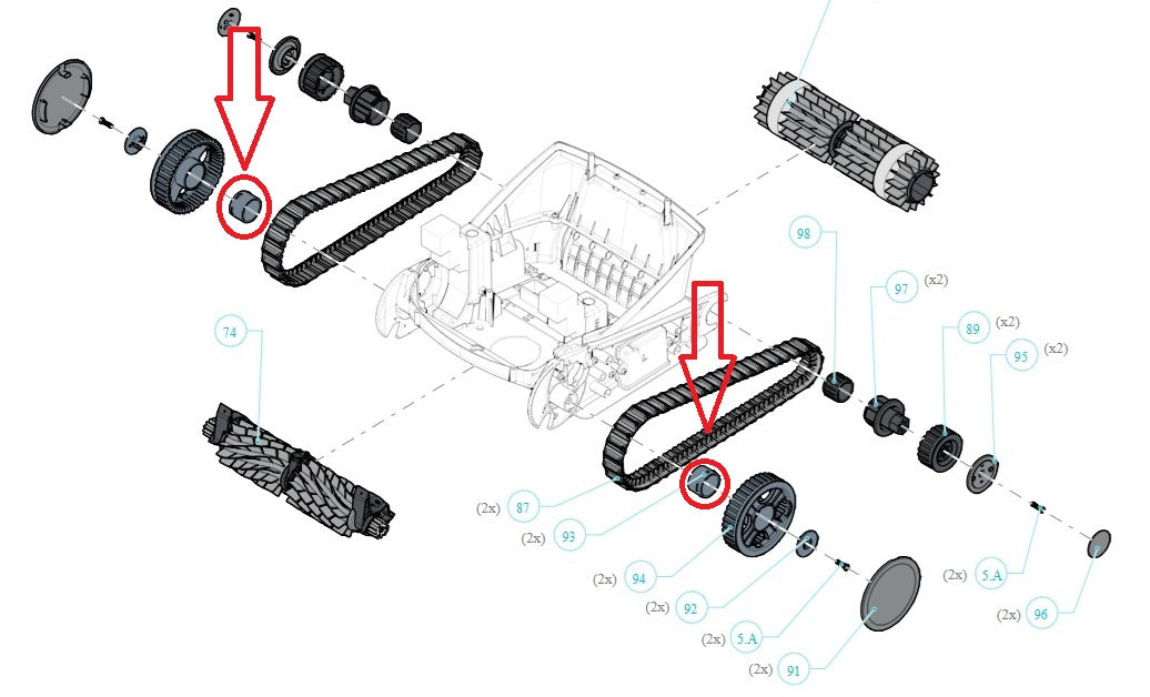 Boccola Cuscinetto Ruota Robot Piscina Maytronics Dolphin - 9983114