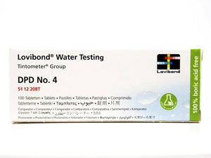 100 Pastiglie Reagenti DPD4 Lovibond per Misurazione Cloro Totale o dell'Ozono per Fotometro Elettronico