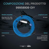 Cavo galleggiante blu da 18 metri con connettori per robot piscina Maytronics Dolphin, modello 99958906-DIY.