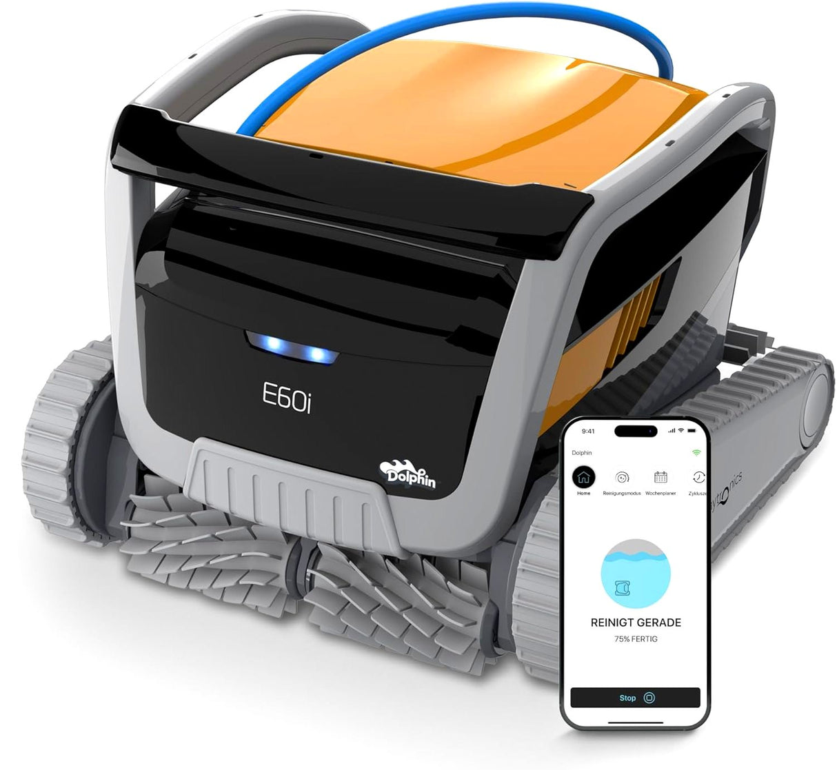 Dolphin E60i IoT Wi-Fi APP MyDolphin Plus Bluetooth Timer Gyro Digital - Robot Elettrico Pulitore per Piscina fino a 15 Mt - TOP GAMMA - MY2026