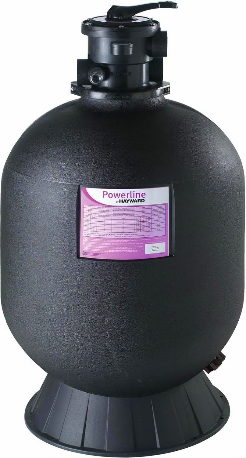 Filtro a sabbia Hayward PowerLine con valvola superiore a 6 vie per piscine, capacità 10/14 m3/h.