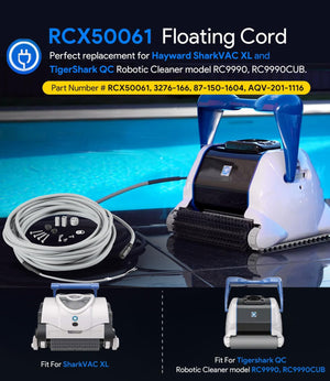 Cavo galleggiante 17 m con connettori per robot piscina Hayward Tiger Shark e Aquavac.