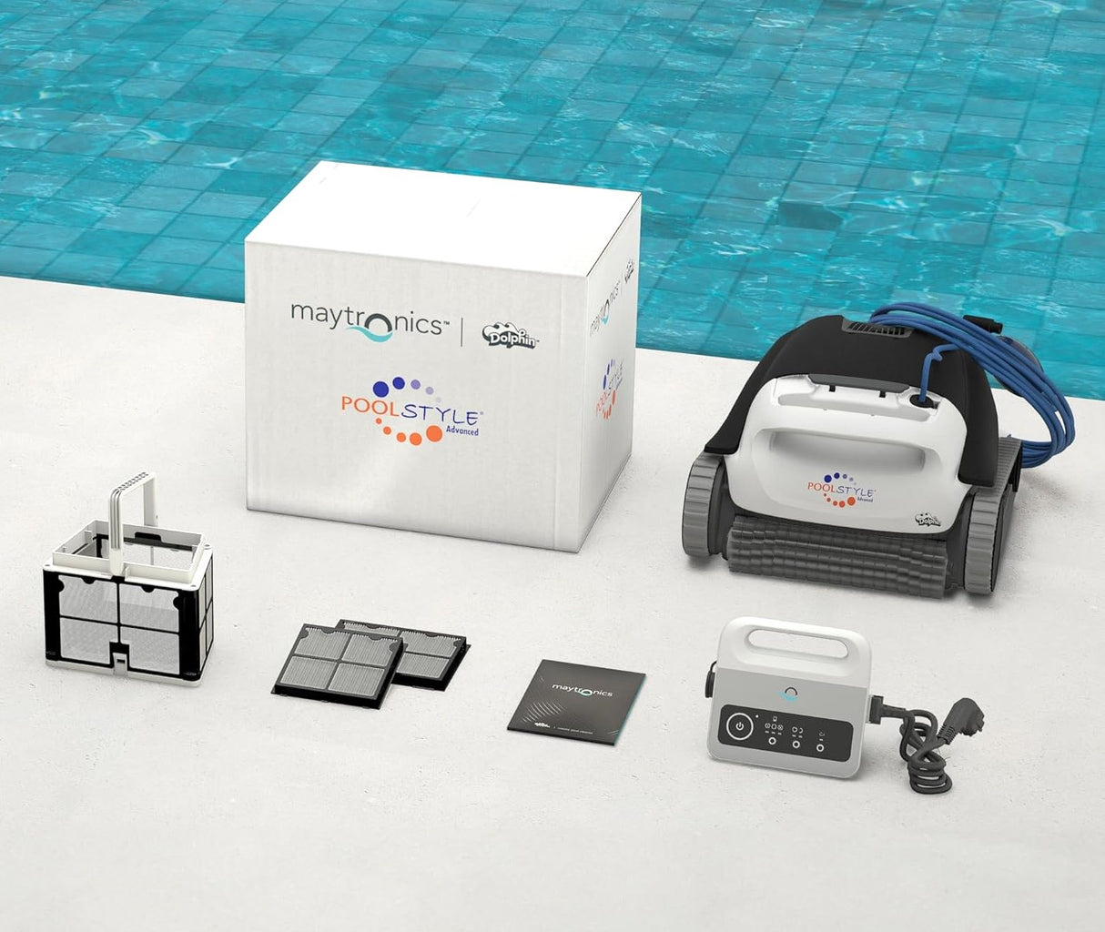 Dolphin PoolStyle AG Advance TIMER Digital - Robot Elettrico Pulitore per Piscina fino a 10 Mt - FONDO + PARETI + LINEA - MY2026