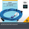 Cavo galleggiante blu 18m con connettori per robot piscina Dolphin, anti-attorcigliamento e Bluetooth/WiFi.