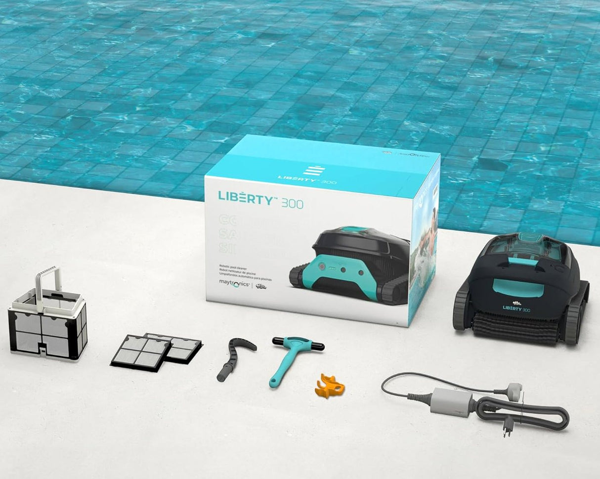 Dolphin Liberty 300 Eco Senza Fili Cordless - Robot Pulitore Piscina a Batteria fino a 10 Mt - FONDO + PARETI + LINEA - MY2025