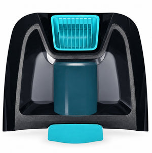 Maniglia coperchio vano filtro per robot piscina Dolphin Liberty 600, colore nero e azzurro.