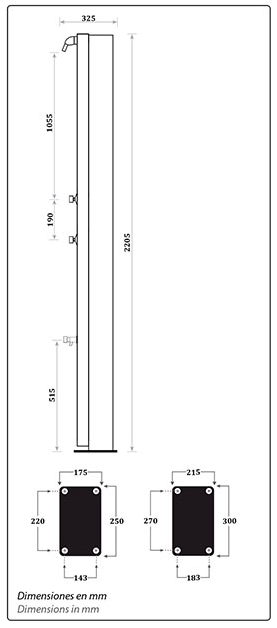 Doccia Solare per Piscina in Acciaio Inox AISI 304 CRM Ultimate con Risciacquo Temporizzato dei Piedi & Miscelatore - Capienza Lt. 60