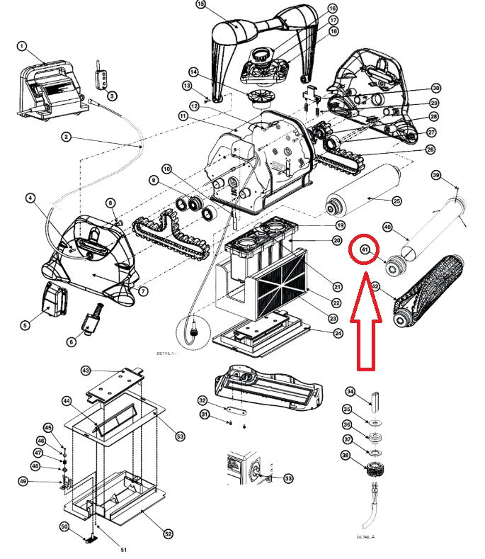 Puleggia di Trazione Cingolo sul Tubo per Robot Pulitore Hayward AquaVac / TigerShark - RCX26005S