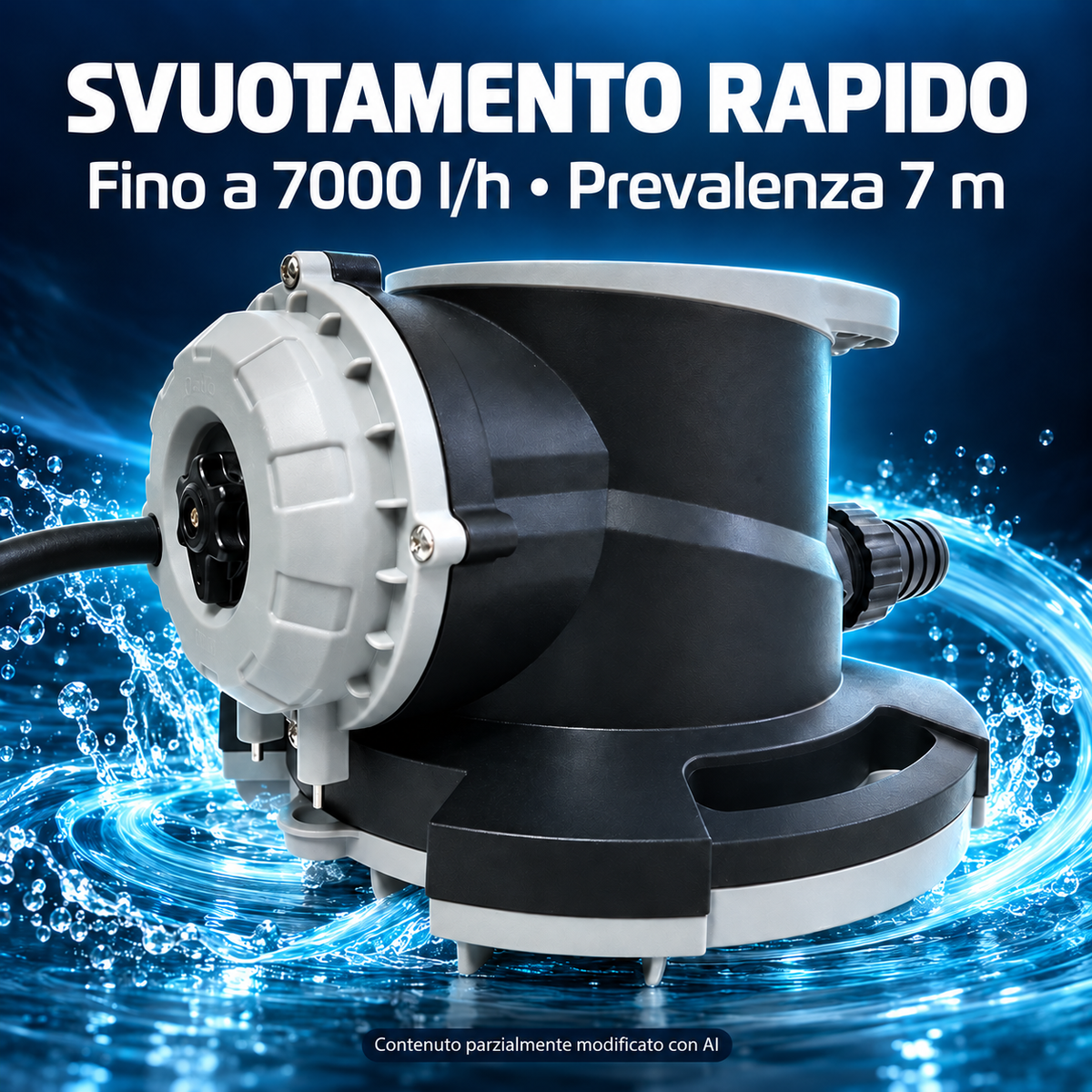 ElettroPompa Automatica Sommergibile Glong Cover 2 in 1 Svuota Telo Copertura Invernale per Piscina da Acqua Piovana - Anti Ribaltamento