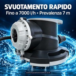 ElettroPompa Automatica Sommergibile Glong Cover 2 in 1 Svuota Telo Copertura Invernale per Piscina da Acqua Piovana - Anti Ribaltamento