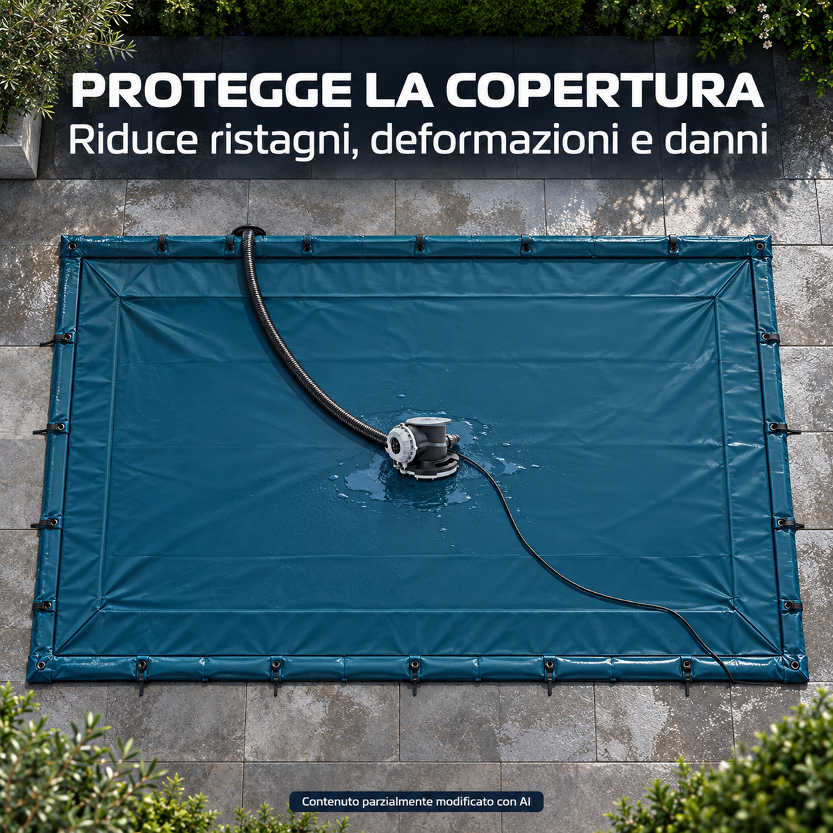 ElettroPompa Automatica Sommergibile Glong Cover 2 in 1 Svuota Telo Copertura Invernale per Piscina da Acqua Piovana - Anti Ribaltamento