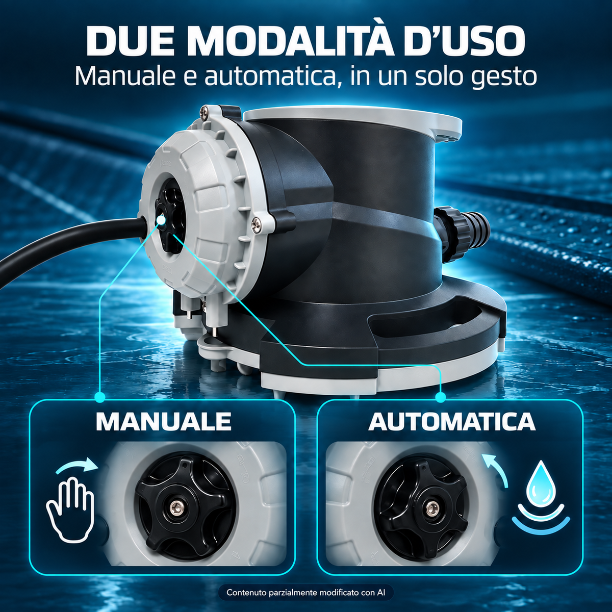 ElettroPompa Automatica Sommergibile Glong Cover 2 in 1 Svuota Telo Copertura Invernale per Piscina da Acqua Piovana - Anti Ribaltamento