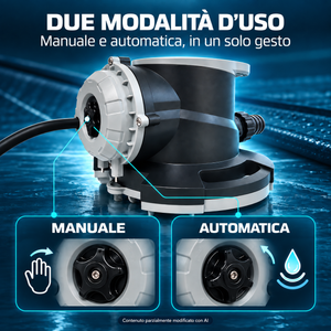 ElettroPompa Automatica Sommergibile Glong Cover 2 in 1 Svuota Telo Copertura Invernale per Piscina da Acqua Piovana - Anti Ribaltamento