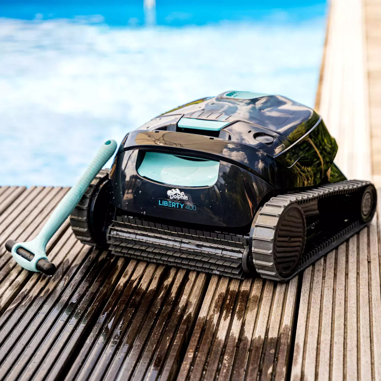 Dolphin Liberty 400i Timer Full Eco Senza Fili Cordless - Bluetooth - MyDolphin APP con Clicker - Robot Pulitore Piscina a Batteria fino a 10 Mt - FONDO + PARETI + LINEA - MY2025