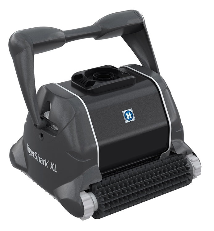 Robot piscina Hayward TigerShark XL QC con spazzole PVC, adatto per piscine fino a 12 metri.